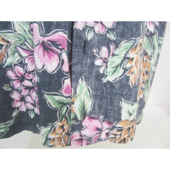 Hanauma Bay vtg 90s Men Hawaiian camp shirt p2p 24 reverse print aloha floral - Picture 5 of 9